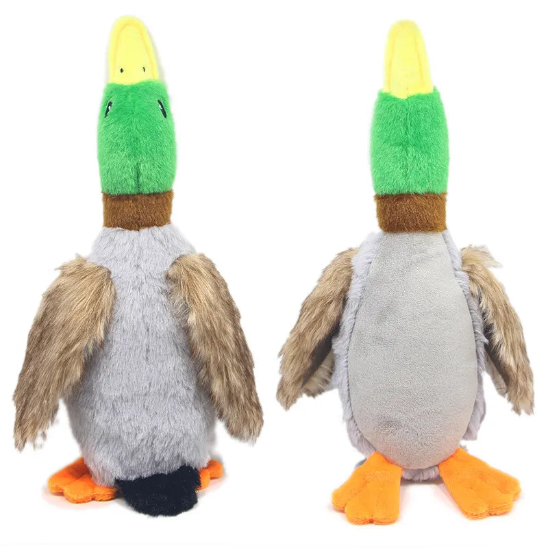 Cute Plush Duck Squeaky Dog Chew Rope Toys